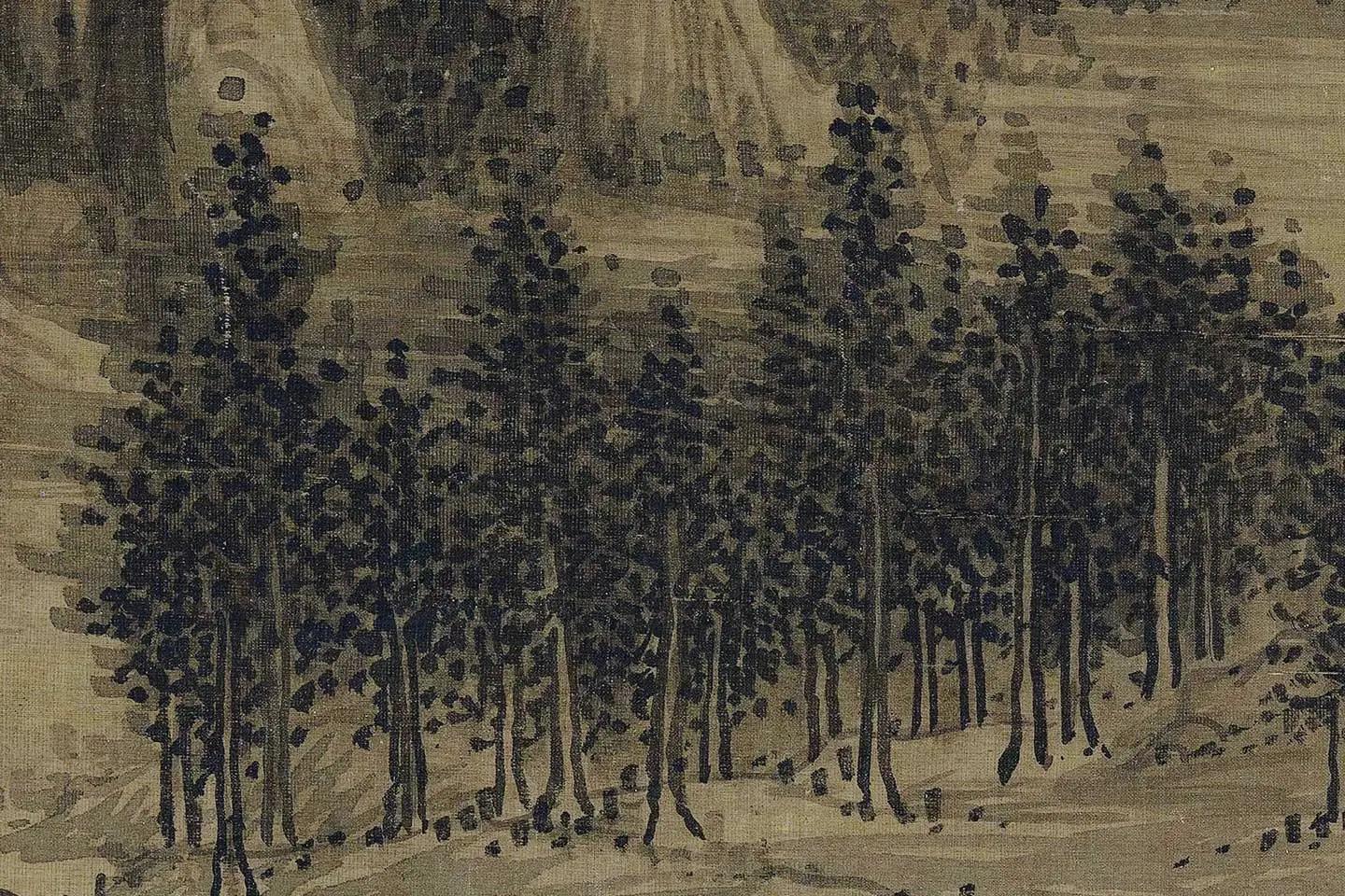 巨然山水画《秋山图》高清大图局部 (14)