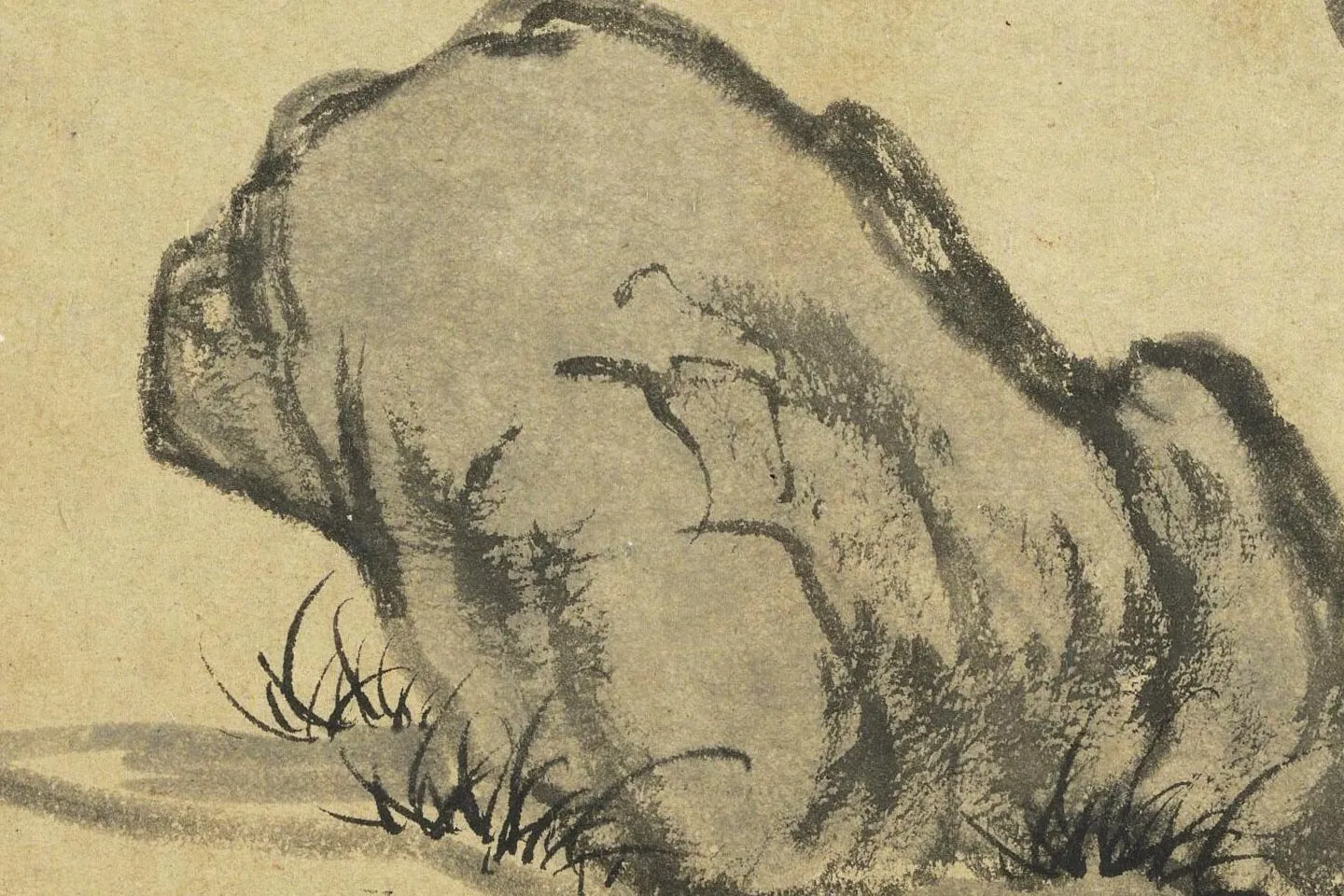 赵孟頫《枯木竹石图》局部 (1)