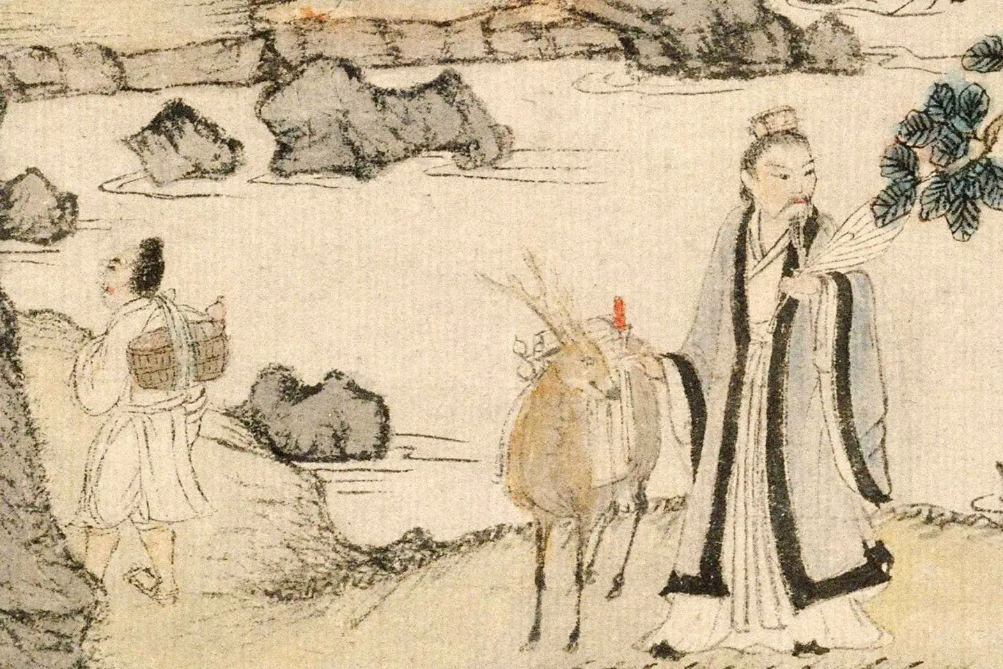 王蒙《葛稚川移居图》局部 (1)