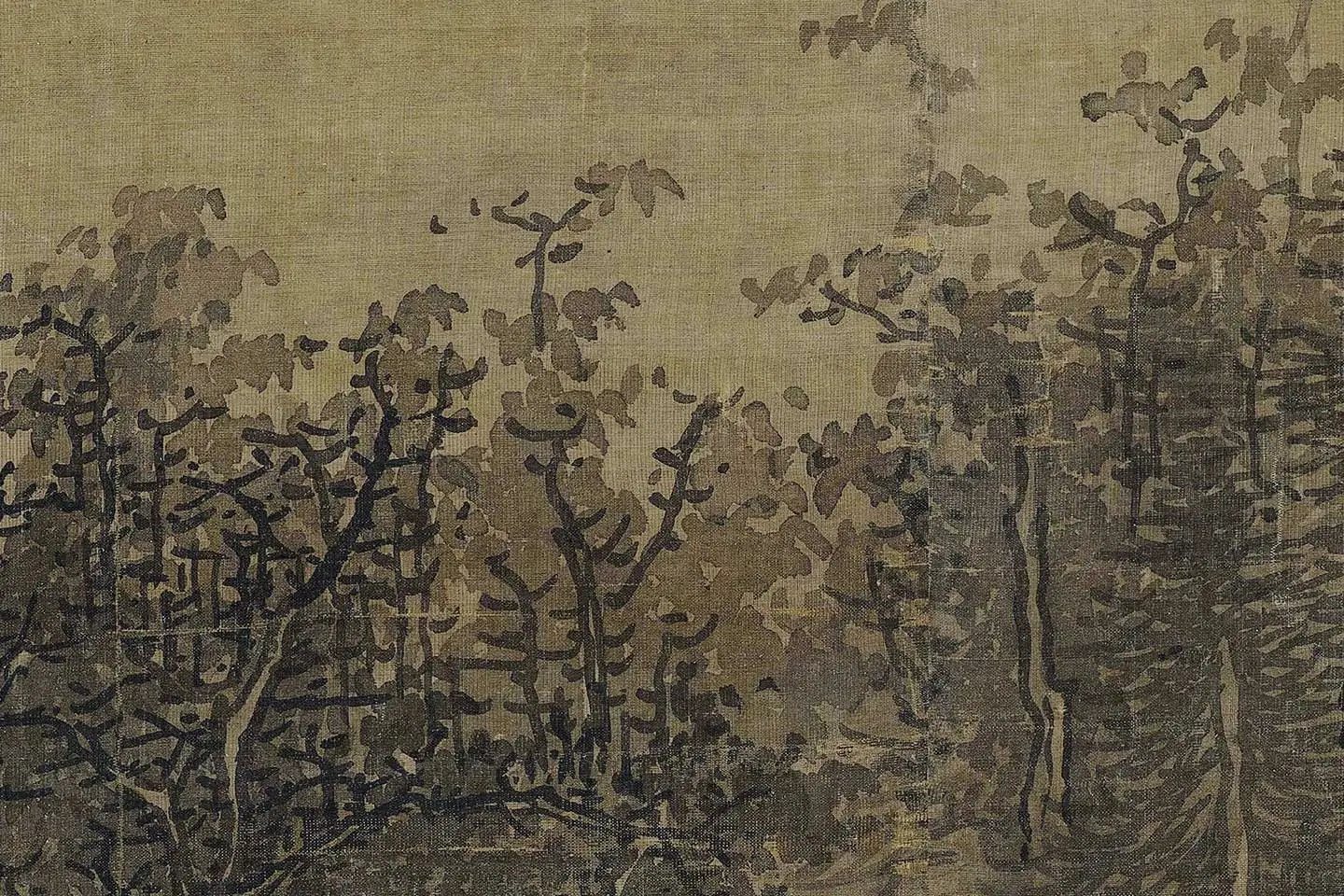 巨然山水画《秋山图》高清大图局部 (8)