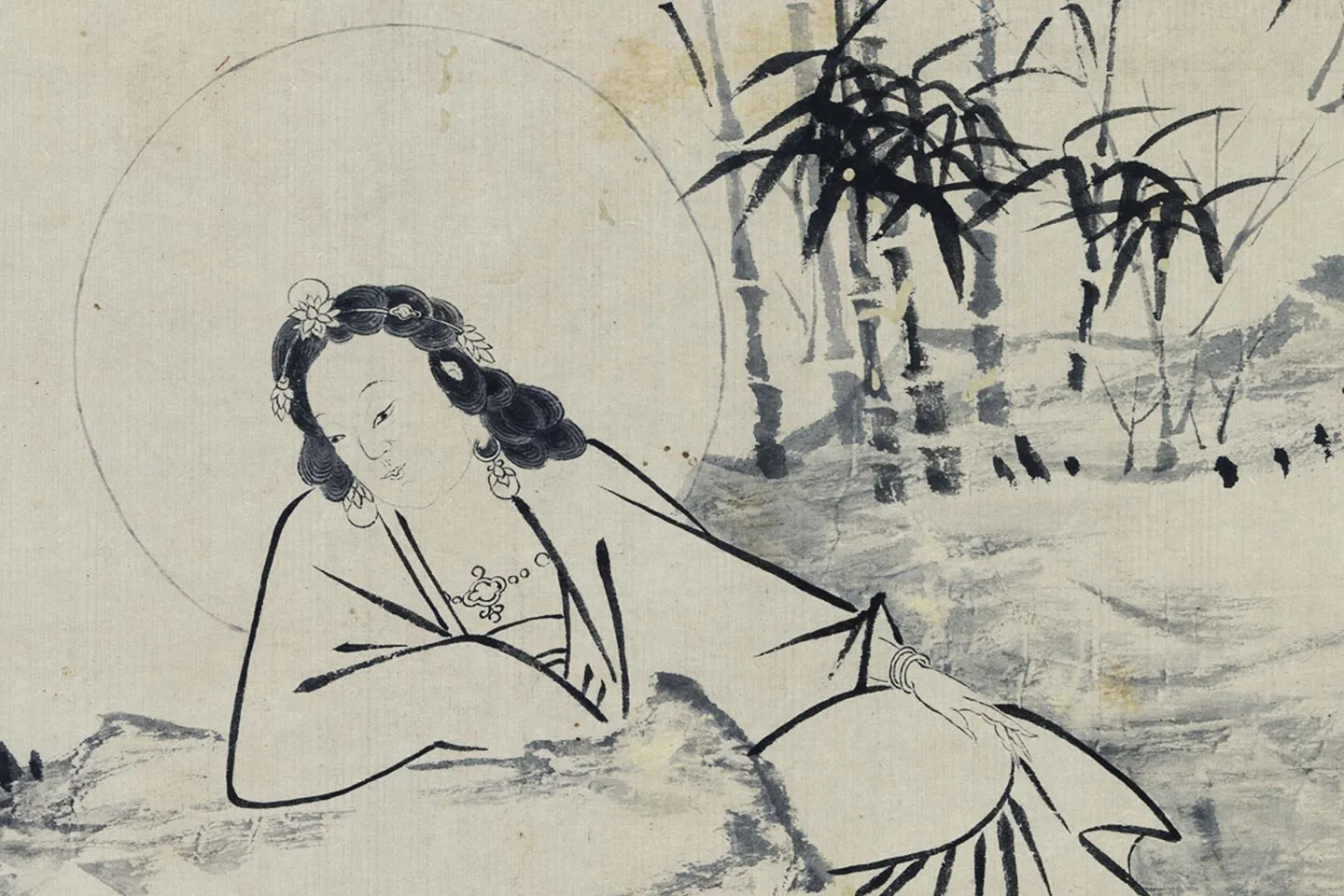 传柯九思《画观音大士图》局部 (1)