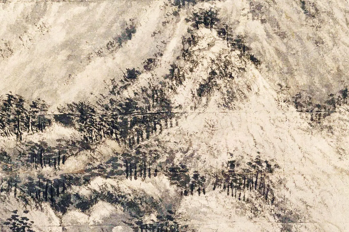 王蒙山水画《夏日山居图》局部 (5)