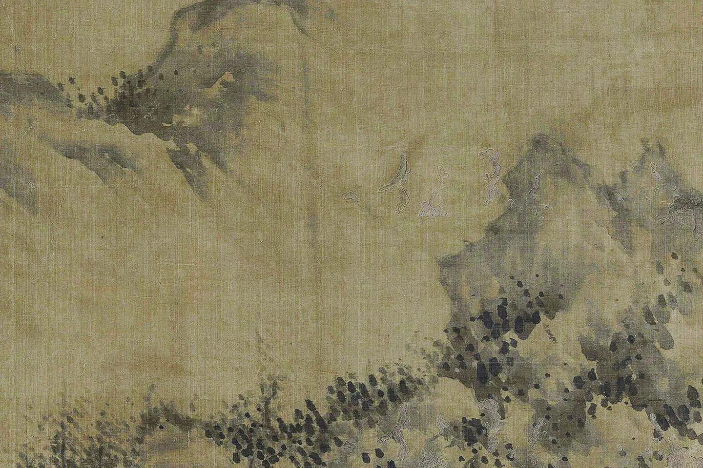 传巨然山水画《溪山林薮图》局部 (5)