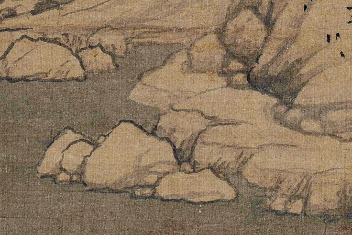 黄公望雪景山水《九峰雪霁图》局部 (2)