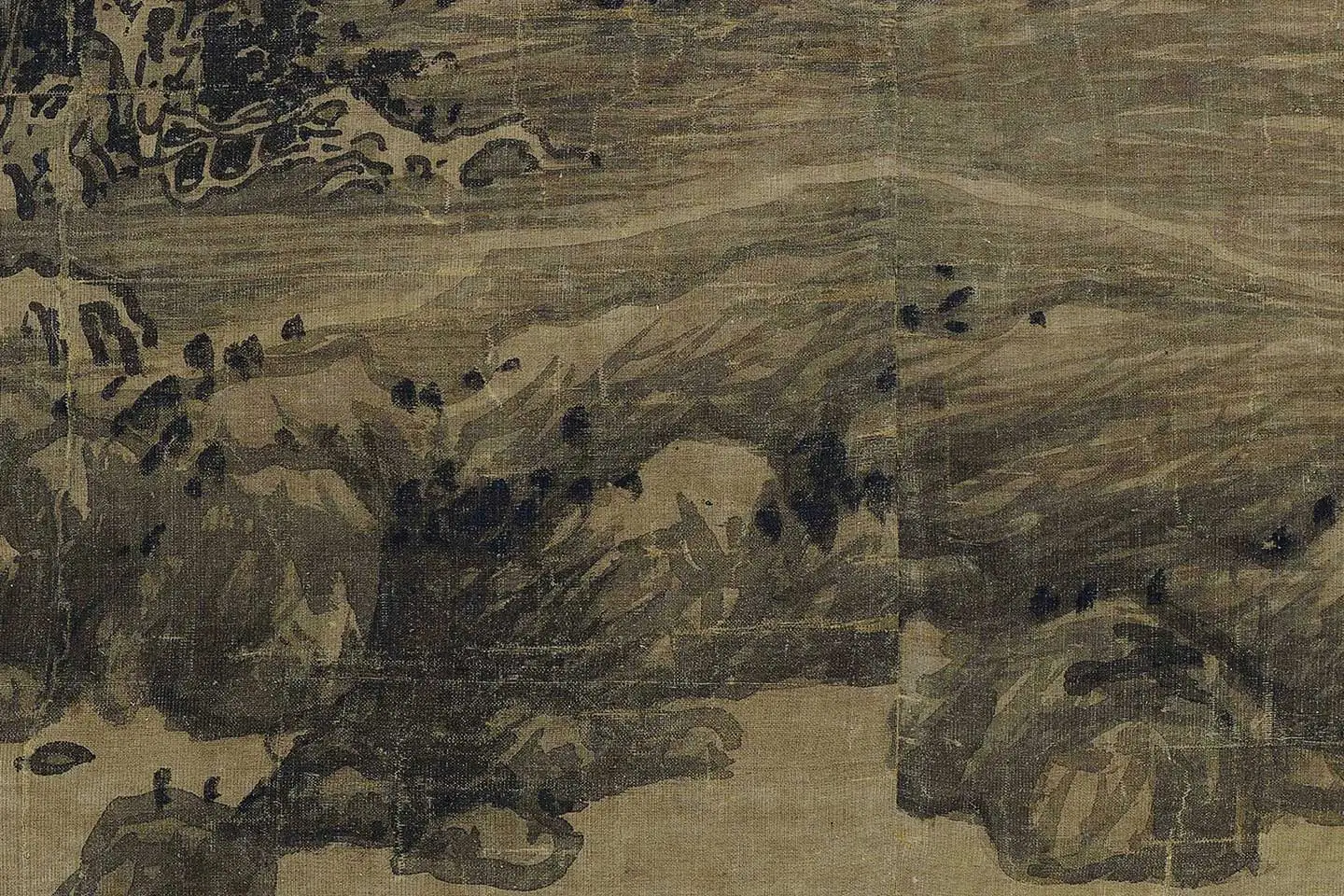 巨然山水画《秋山图》高清大图局部 (4)