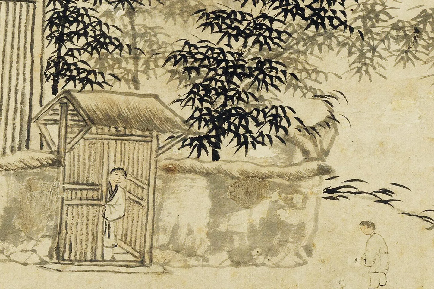 赵原《听松图》高清大图局部 (2)