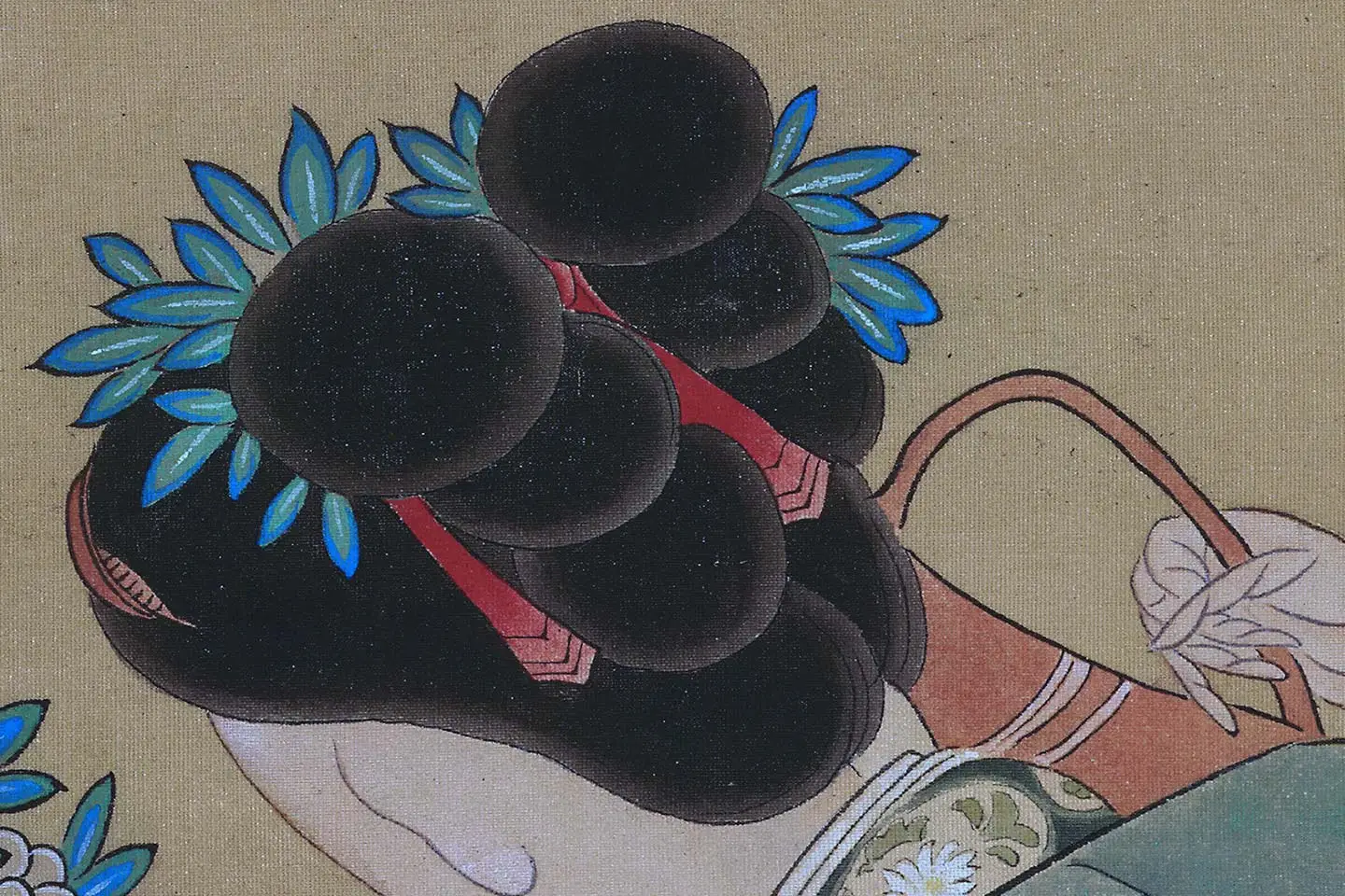 唐寅人物画《王蜀宫妓图》高清大图局部 (10)