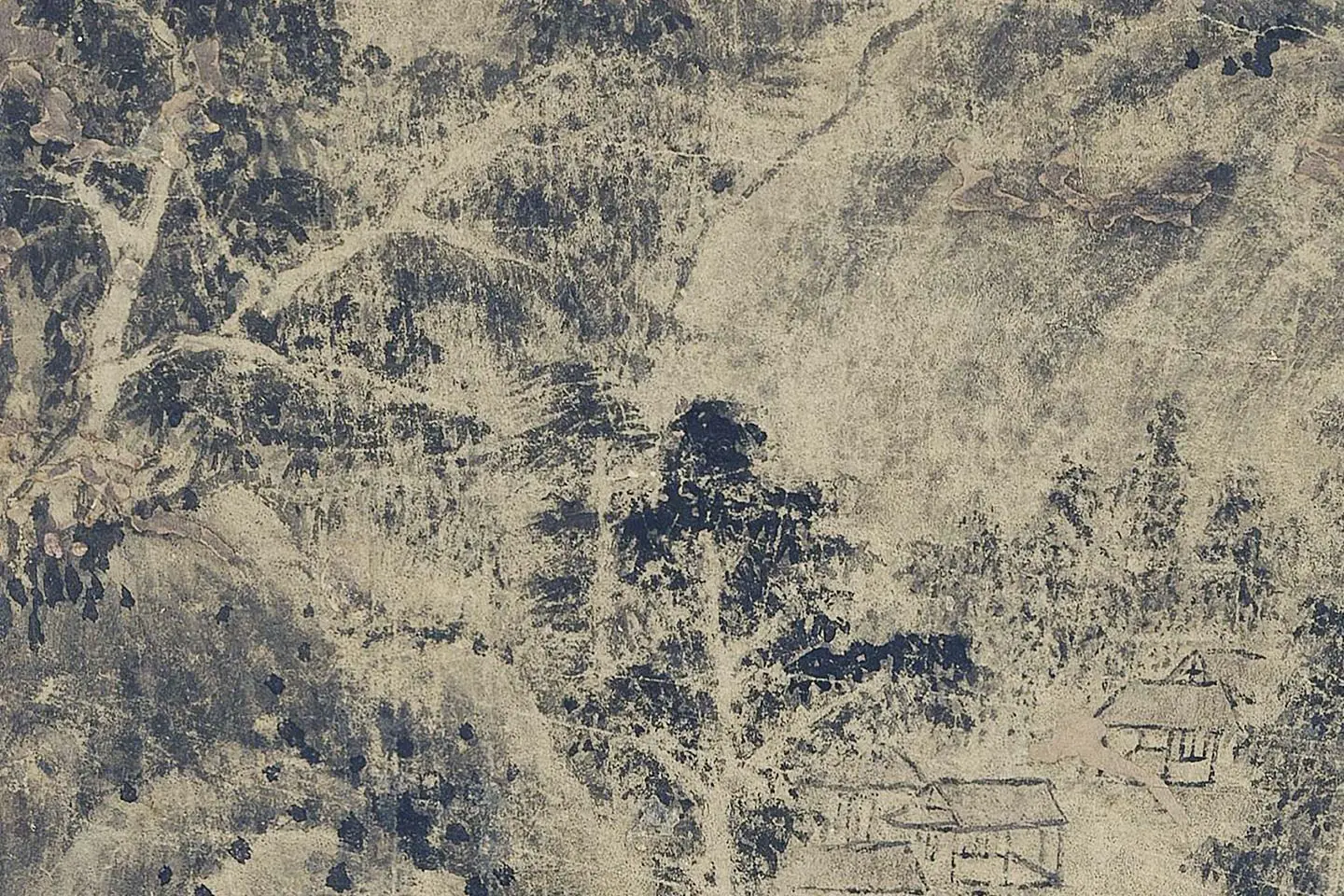 巨然山水《富春山图》高清大图局部 (6)