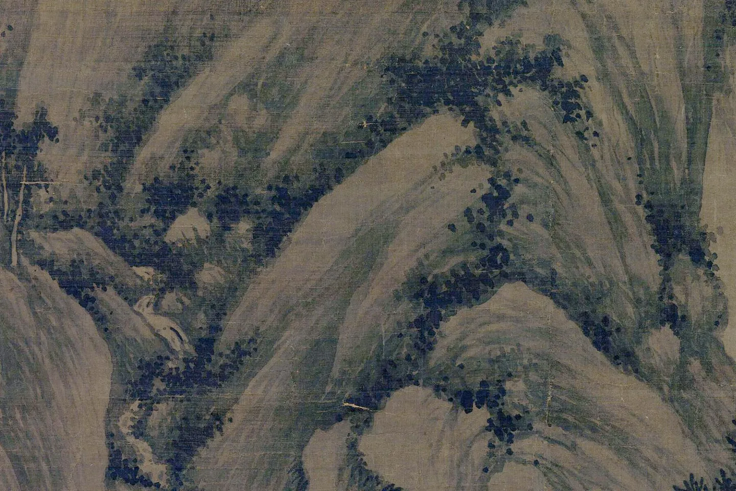 巨然山水《囊琴怀鹤图》局部 (4)