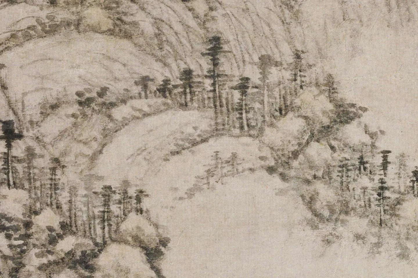 黄公望山水画《丹崖玉树图》高清大图局部 (6)