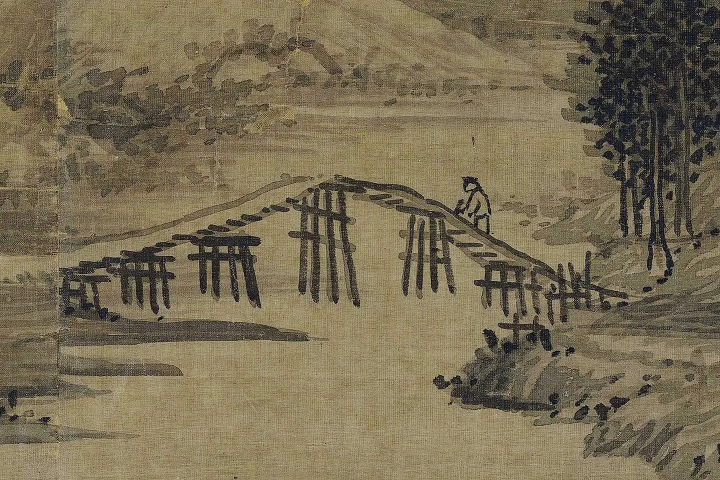 巨然山水画《秋山图》高清大图局部 (13)