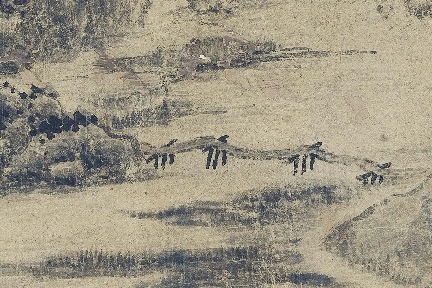 巨然山水《富春山图》高清大图局部 (8)