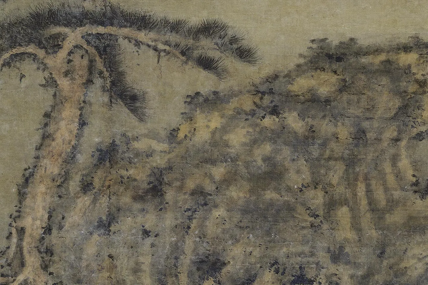 巨然山水画《阔浦遥山》局部 (2)