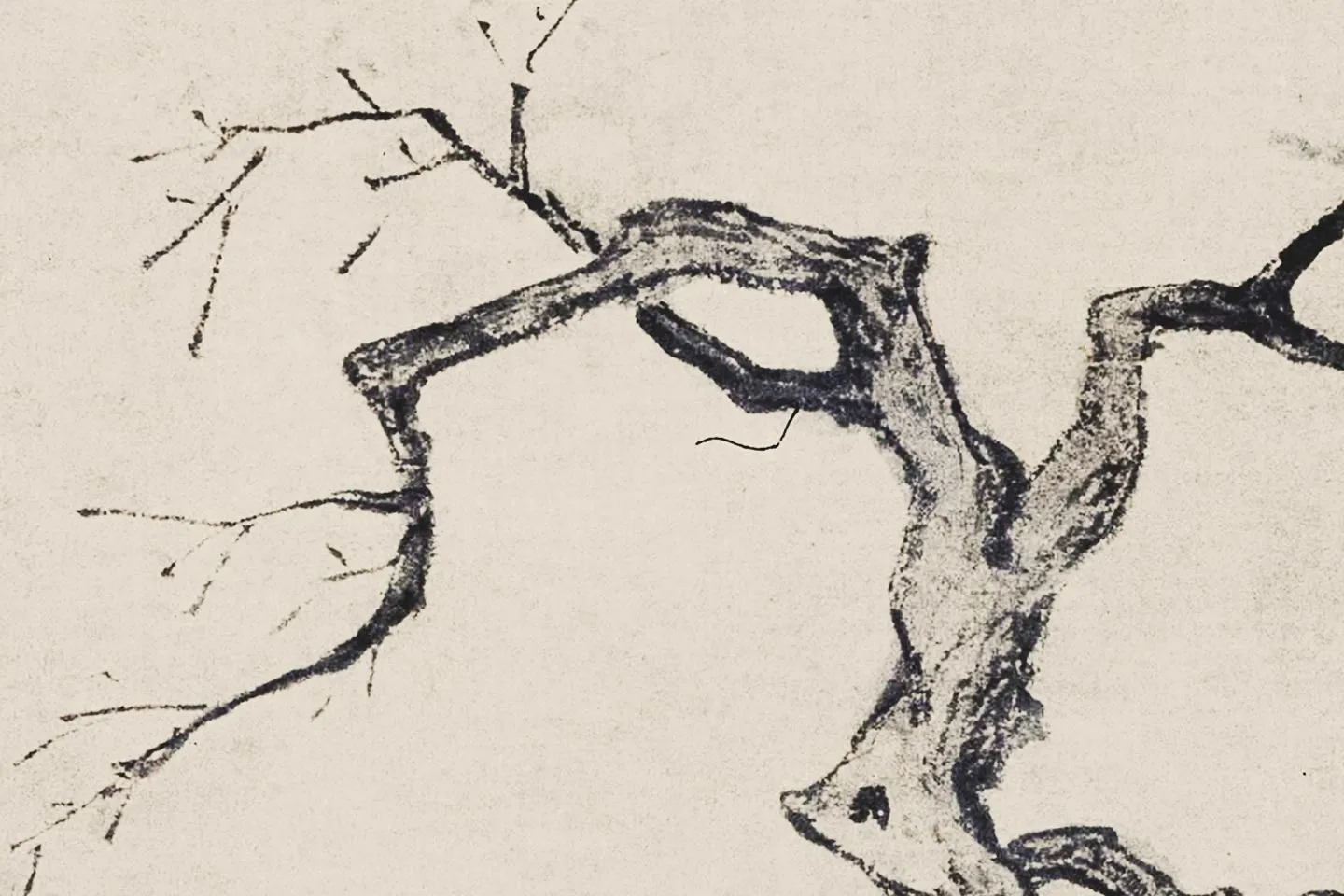 唐寅山水人物画《观梅图》局部 (4)