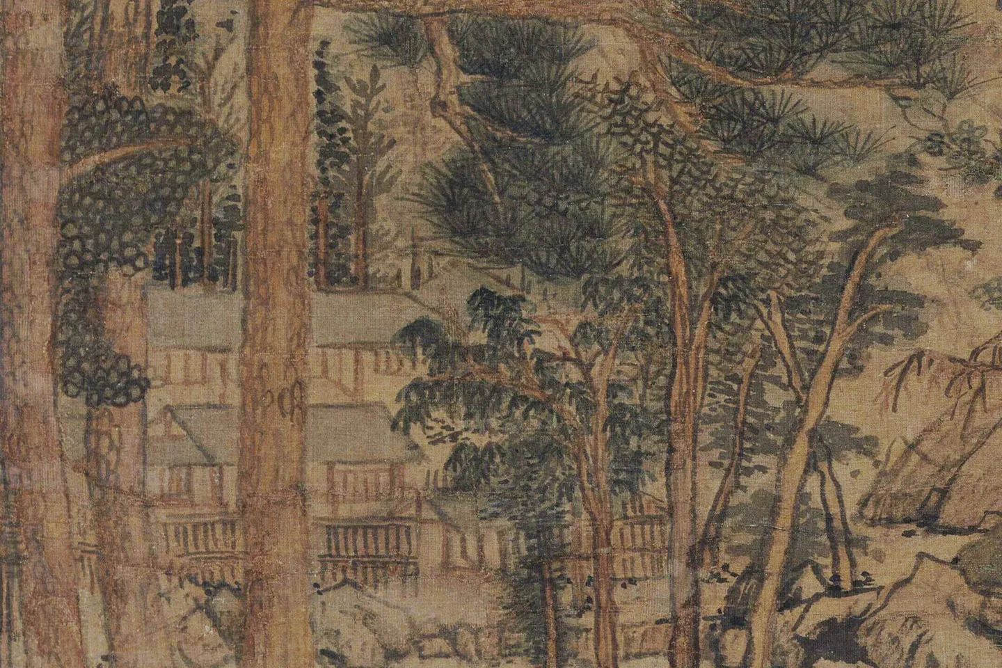 黄公望山水画《天池石壁图》局部 (1)