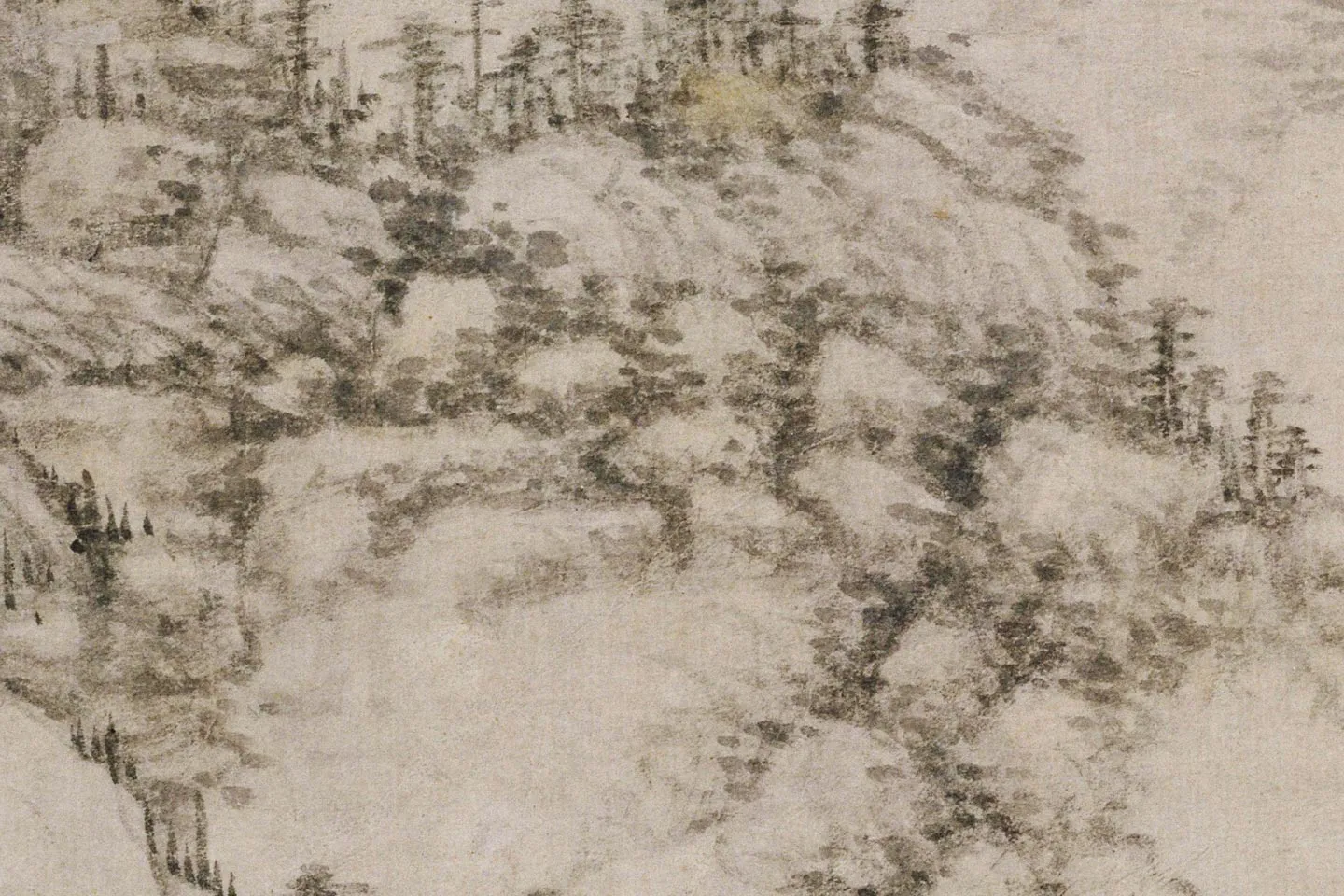 黄公望山水画《丹崖玉树图》高清大图局部 (8)