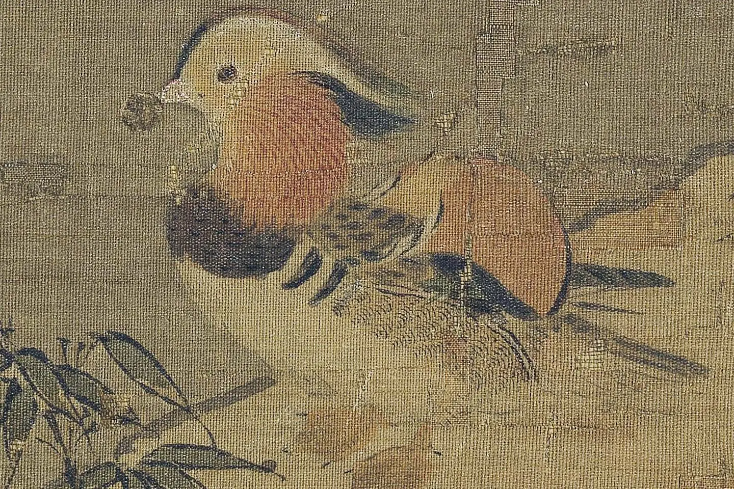 惠崇《寒林鸳鸟图》高清大图局部 (2)