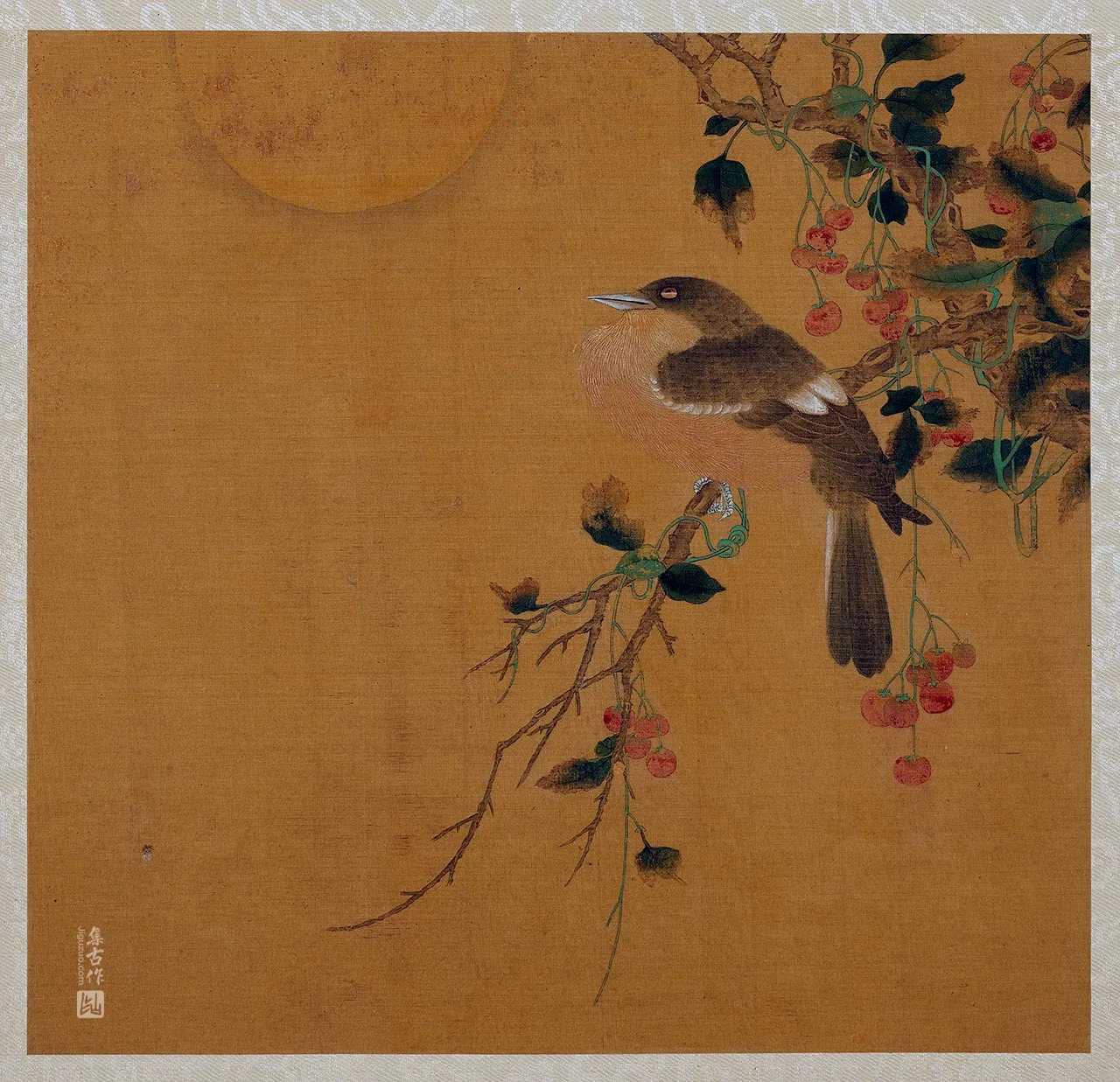 黄筌工笔花鸟《花卉翎毛》页