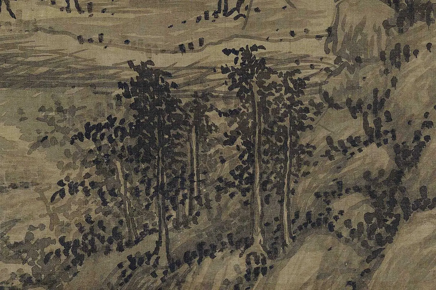 巨然山水画《秋山图》高清大图局部 (11)