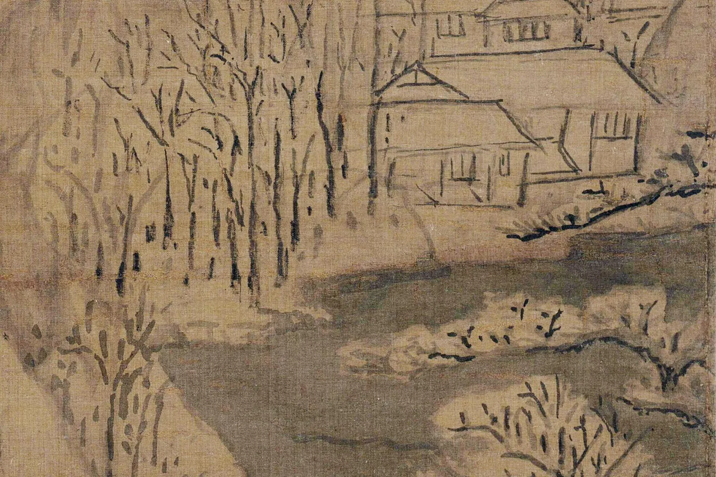 黄公望雪景山水《九峰雪霁图》局部 (4)