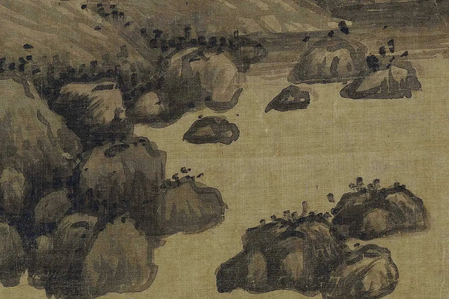 巨然山水画《秋山图》高清大图局部 (12)