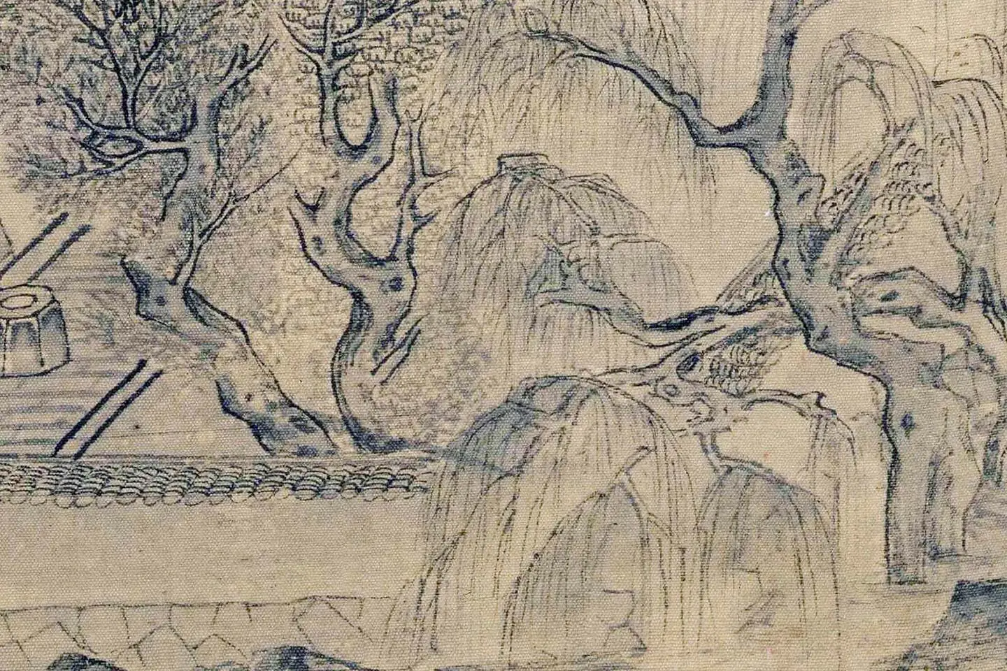 唐寅山水画《沛台实景图》局部 (2)