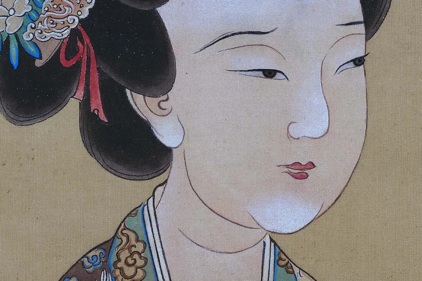 唐寅人物画《王蜀宫妓图》高清大图局部 (2)