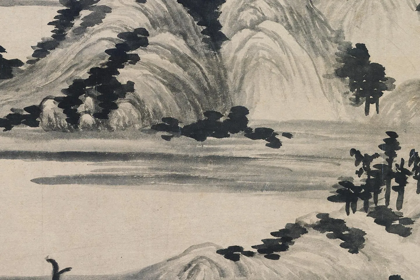 柯九思山水画《夏山欲雨图》局部 (4)