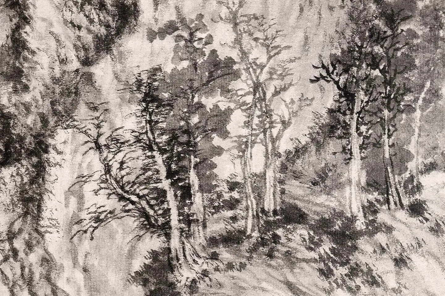 王蒙水墨山水画《青卞隐居图》局部 (8)