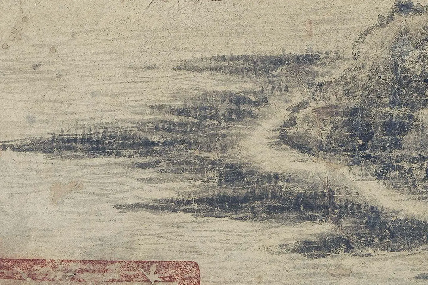 巨然山水《富春山图》高清大图局部 (10)