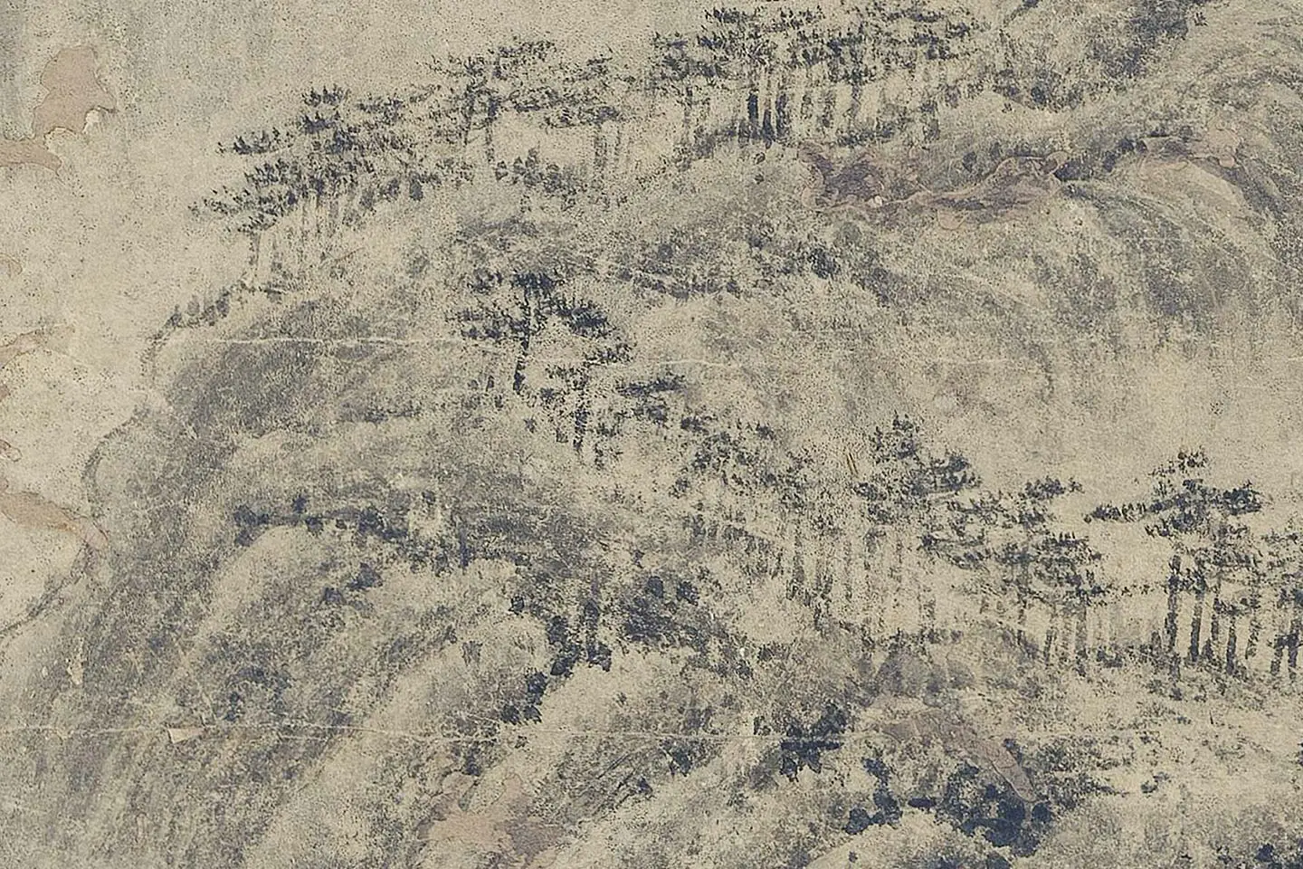 巨然山水《富春山图》高清大图局部 (3)