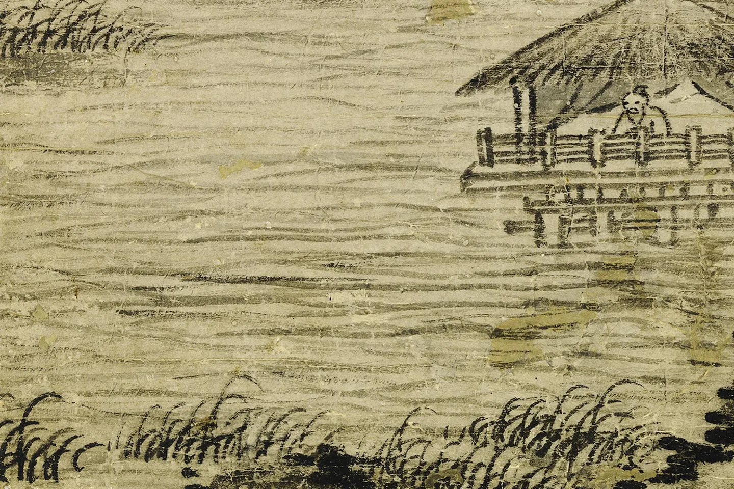 柯九思山水画《谿亭山色图》局部 (2)