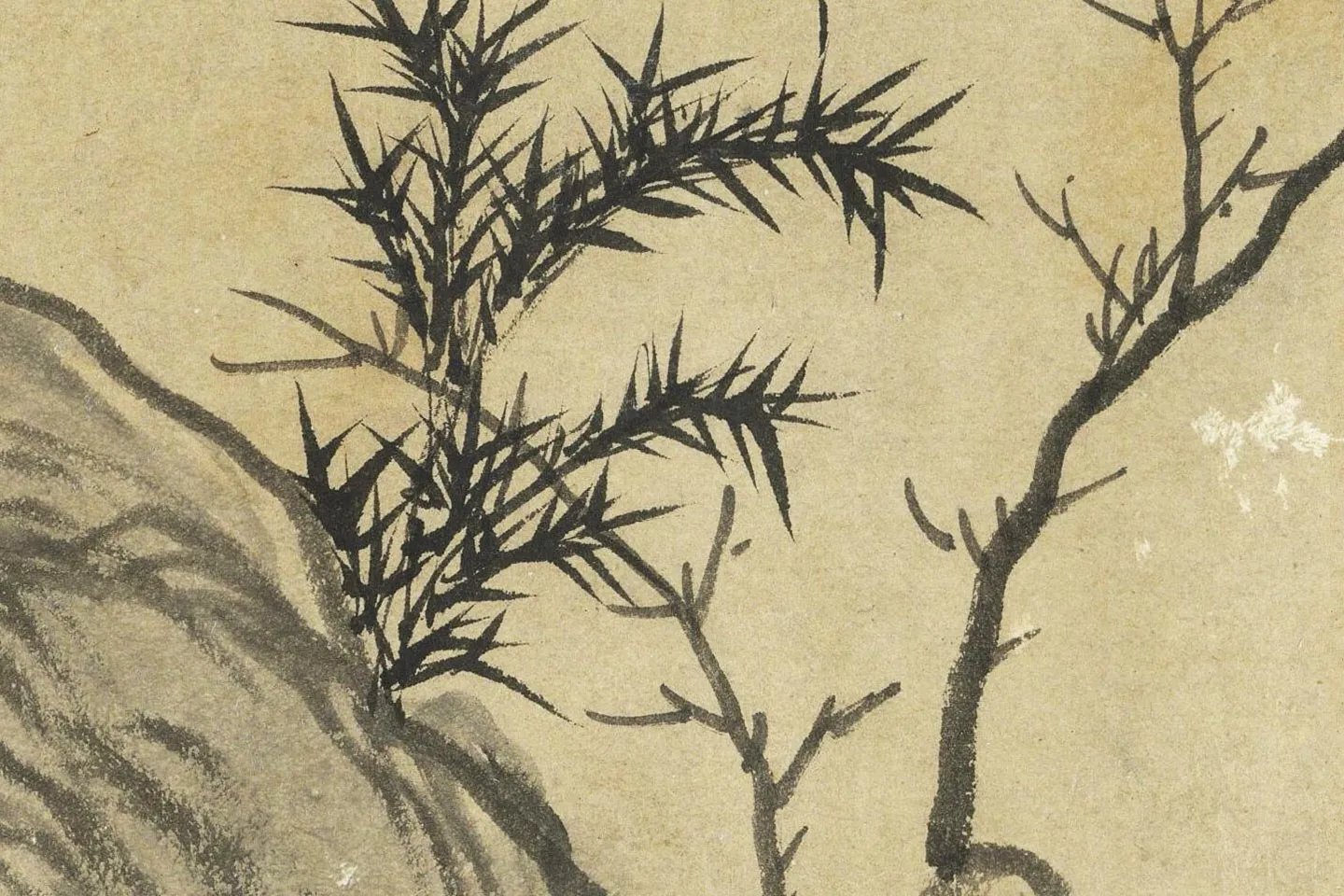 赵孟頫《枯木竹石图》局部 (4)