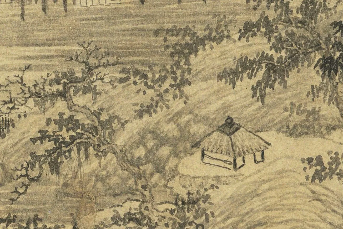 马琬水墨山水画《春山清霁图》高清大图局部 (7)