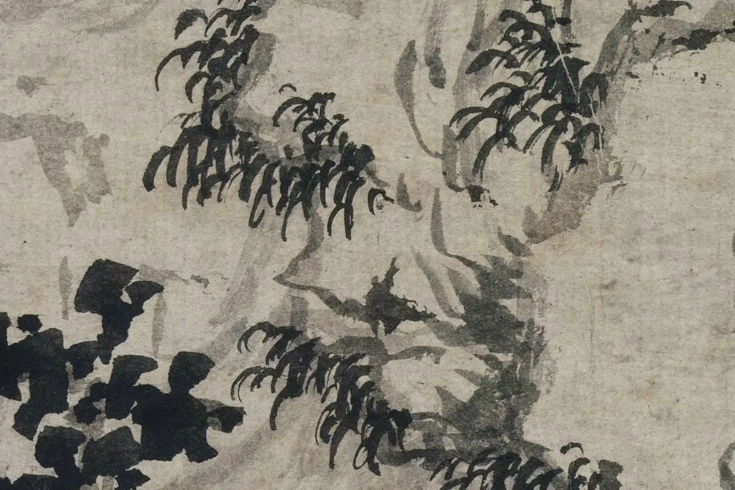 赵原山水画《溪亭秋色图》高清大图局部 (7)