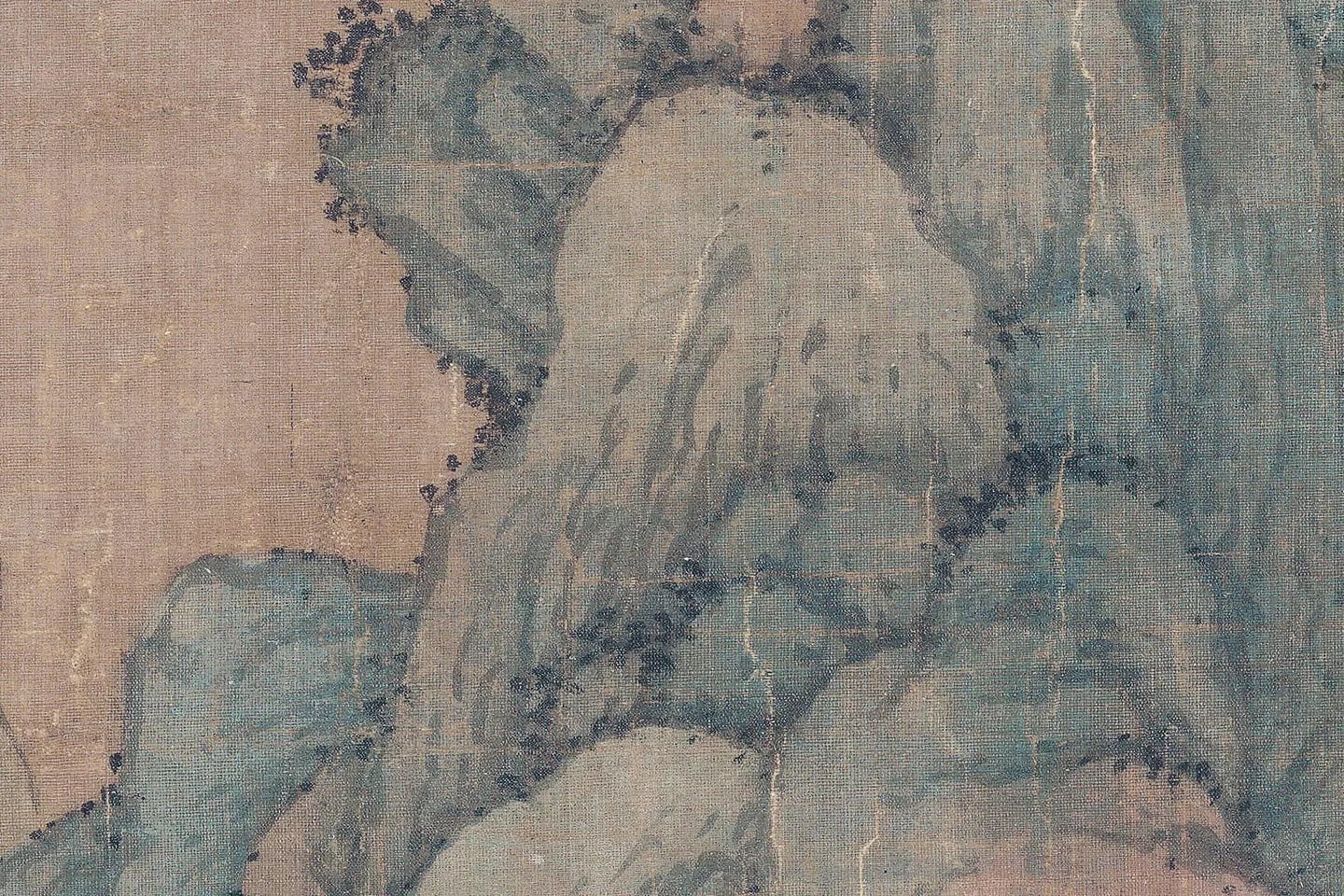 沈周小青绿山水《青山红树图》高清大图局部 (9)