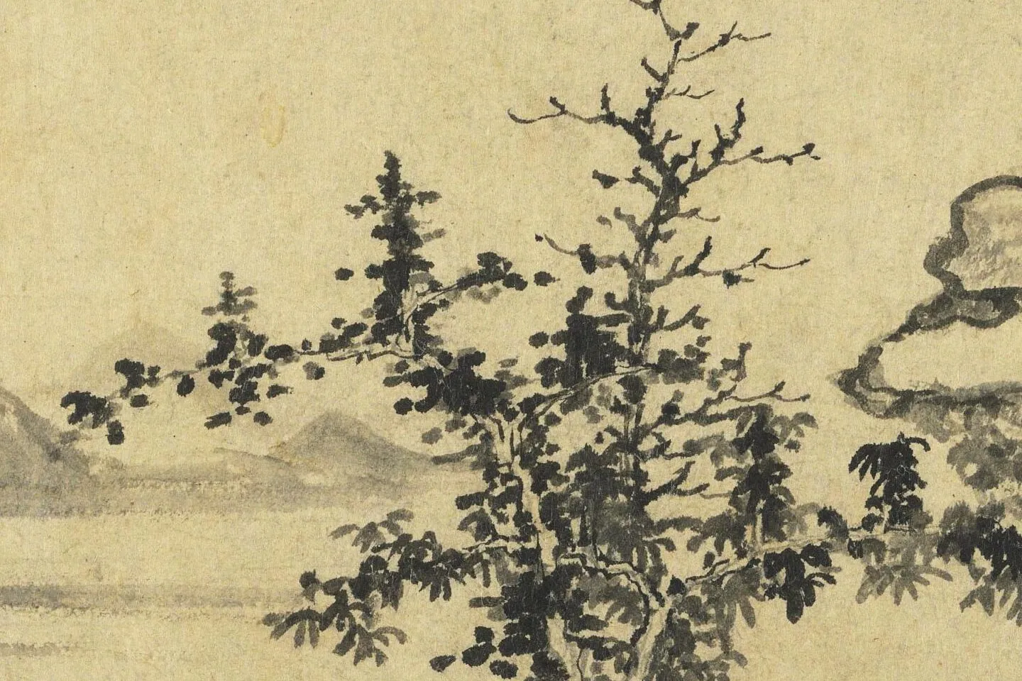 林卷阿水墨山水高清大图局部 (3)