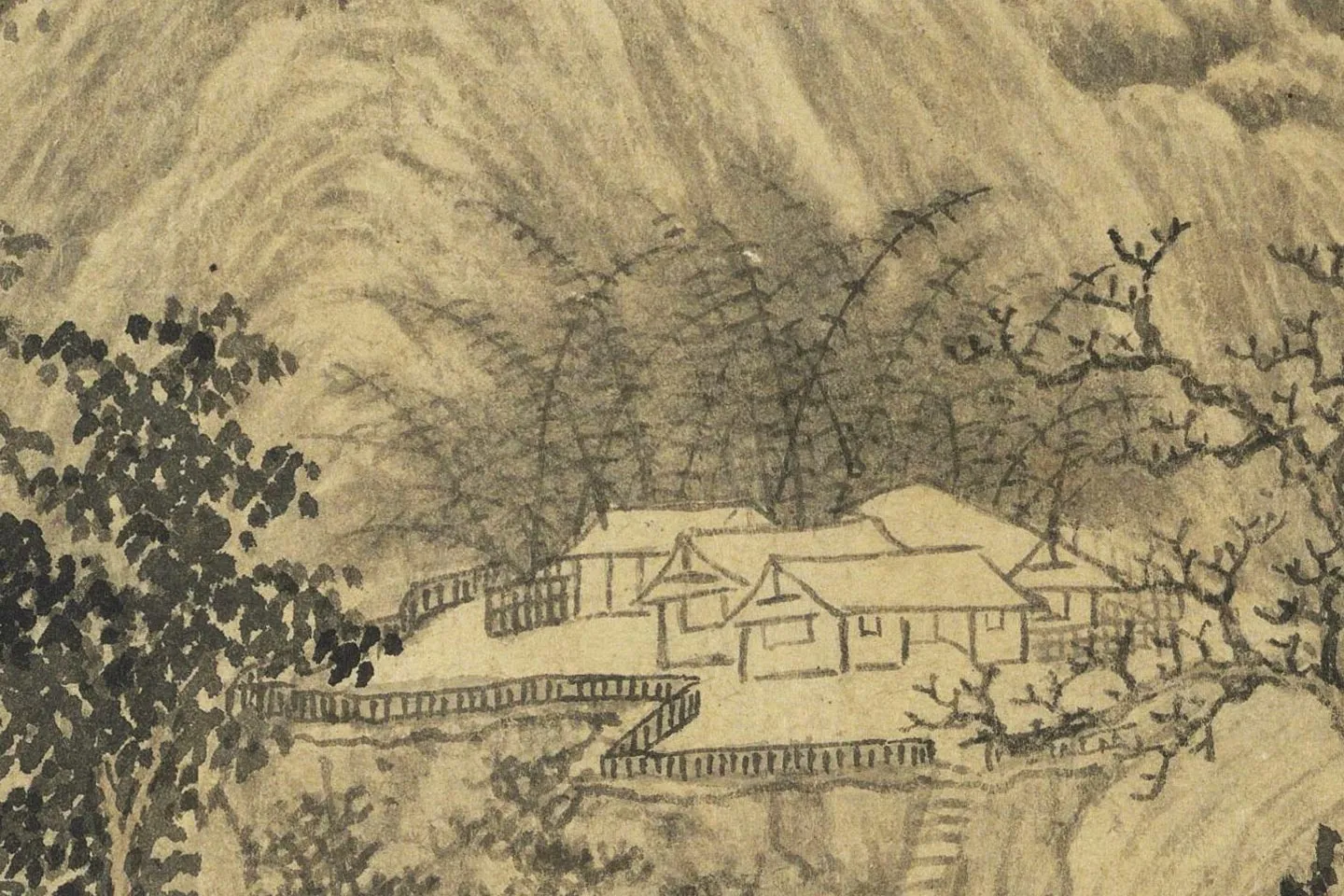 马琬水墨山水画《春山清霁图》高清大图局部 (10)