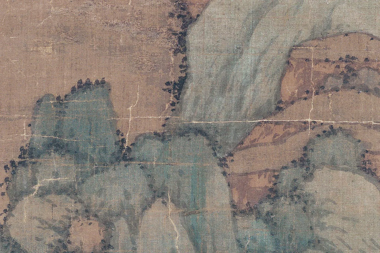 沈周小青绿山水《青山红树图》高清大图局部 (10)