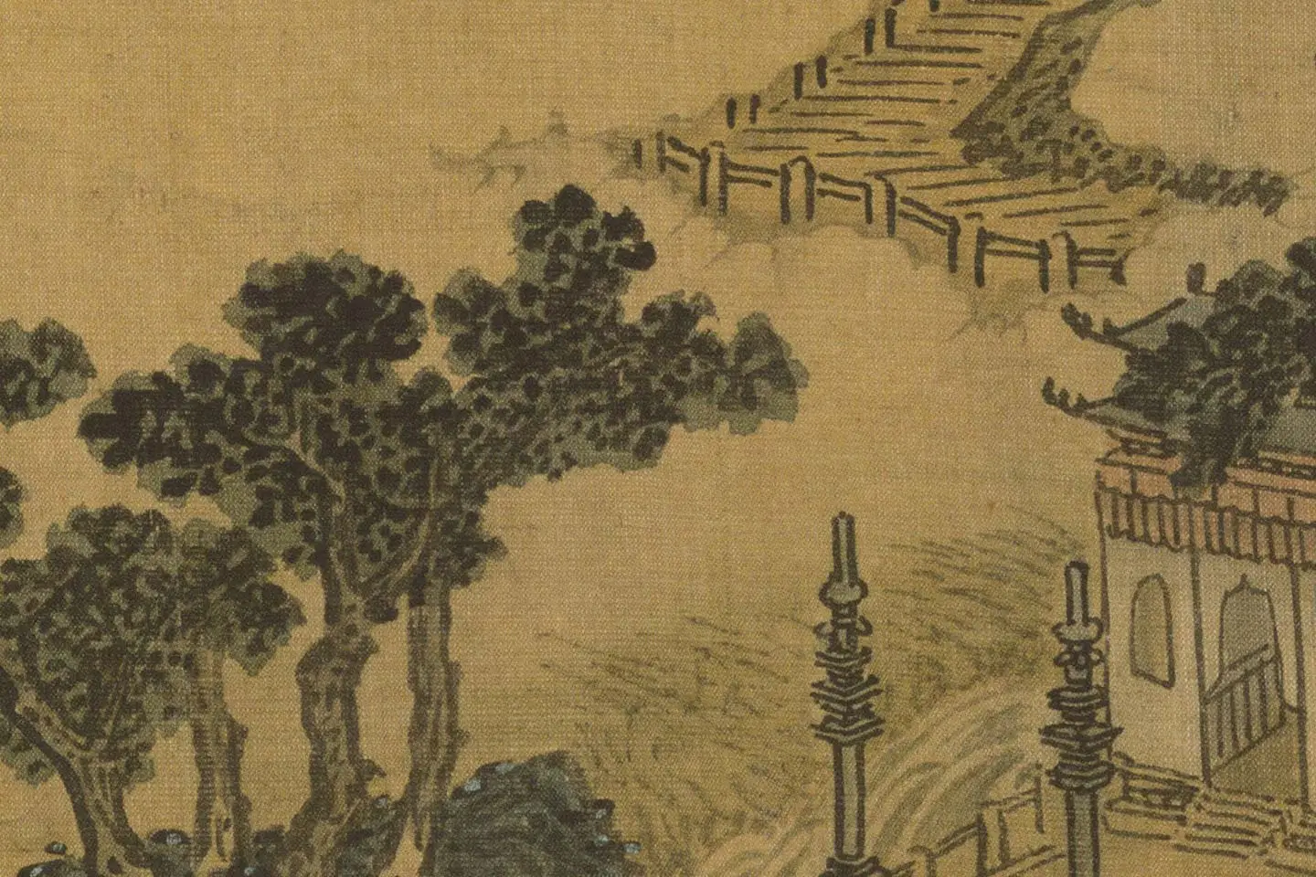 沈周山水《两江名胜图册》高清大图局部 (9)