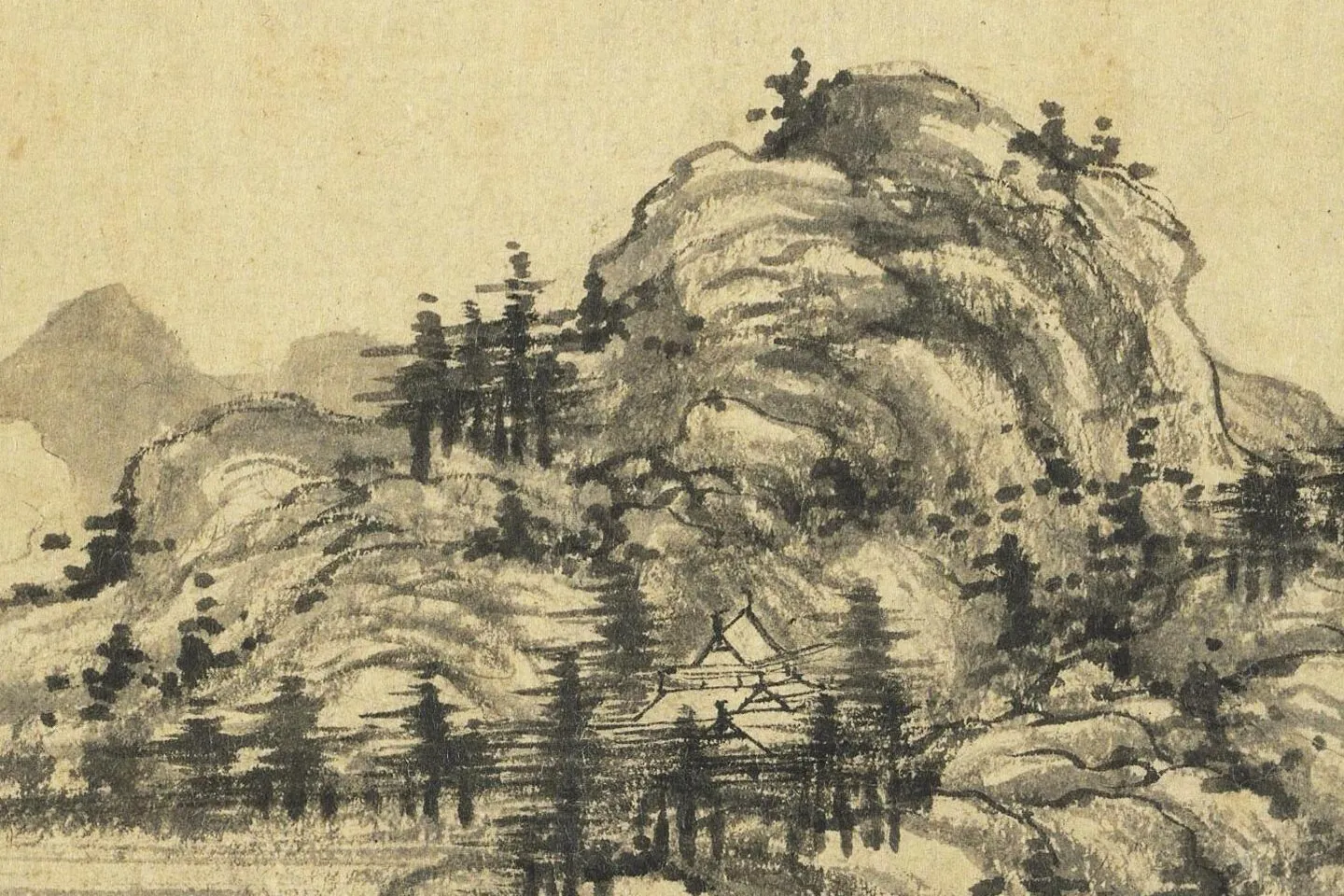 林卷阿水墨山水高清大图局部 (1)