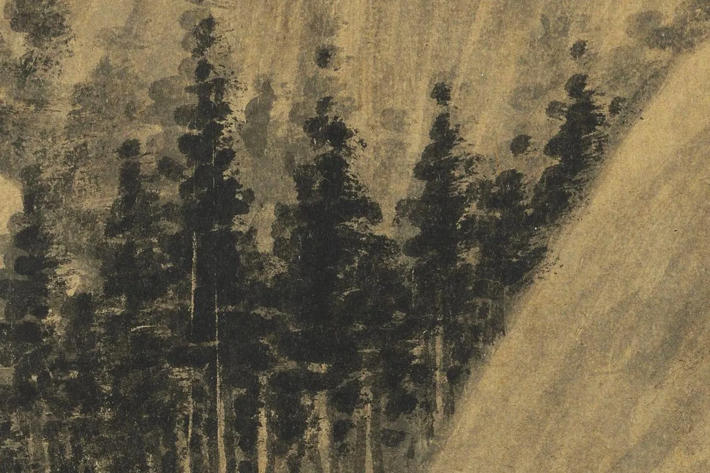 吴镇水墨山水《中山图》高清大图局部 (4)