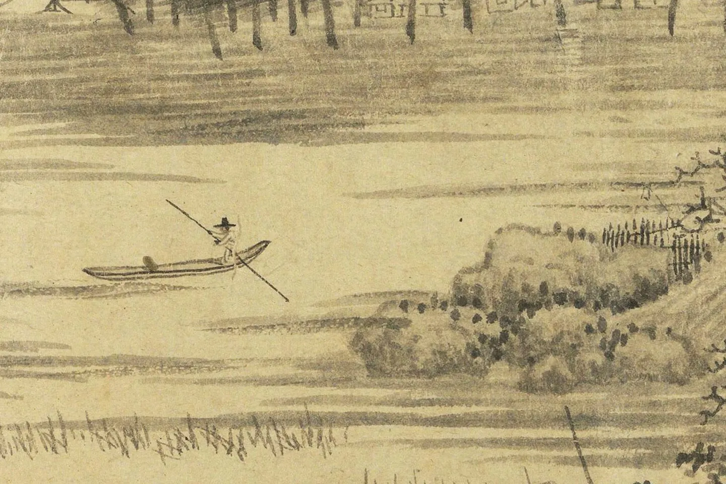 马琬水墨山水画《春山清霁图》高清大图局部 (6)