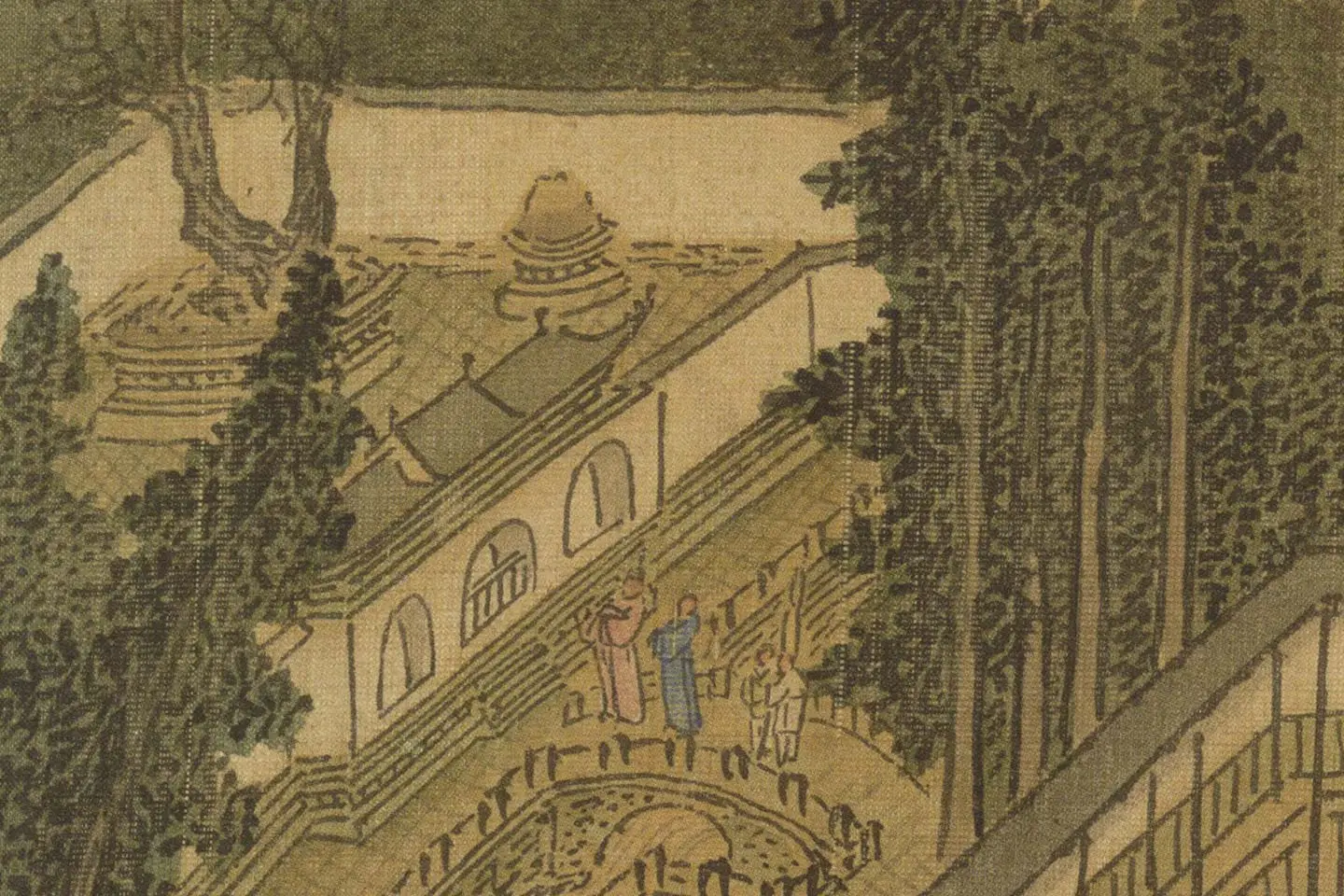 沈周山水《两江名胜图册》高清大图局部 (3)