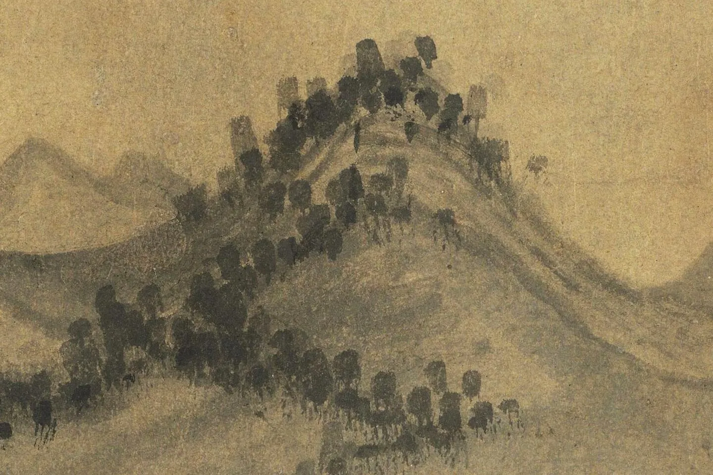 吴镇水墨山水《中山图》高清大图局部 (6)