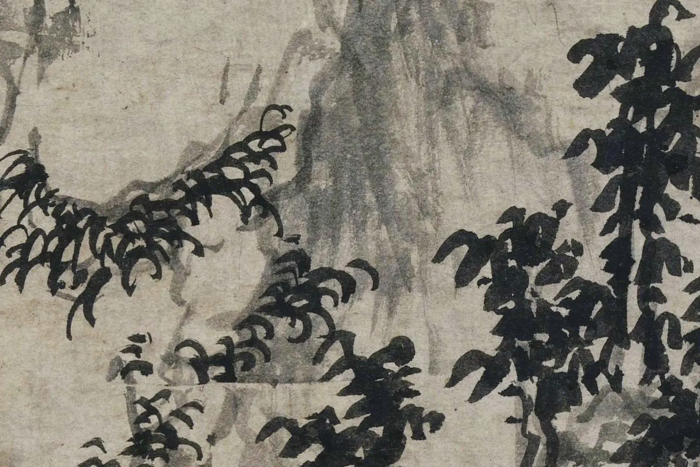 赵原山水画《溪亭秋色图》高清大图局部 (6)