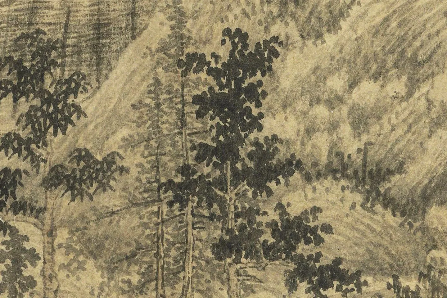 马琬水墨山水画《春山清霁图》高清大图局部 (8)