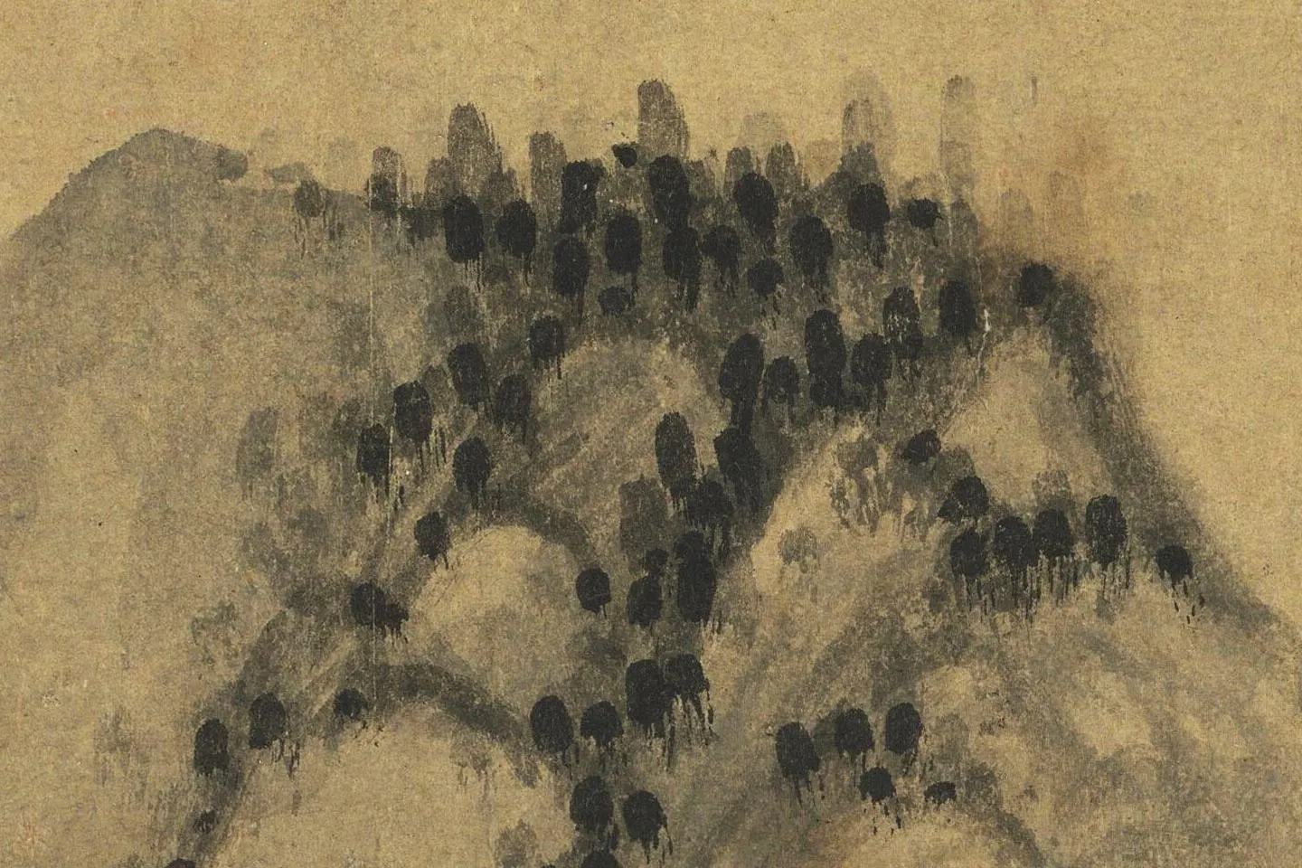 吴镇水墨山水《中山图》高清大图局部 (8)