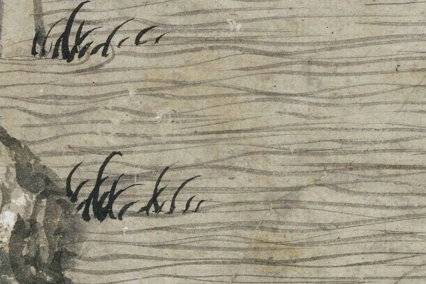 赵原山水画《溪亭秋色图》高清大图局部 (2)