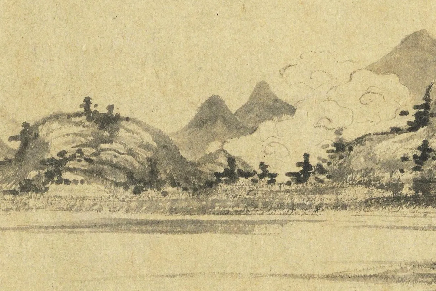 林卷阿水墨山水高清大图局部 (6)